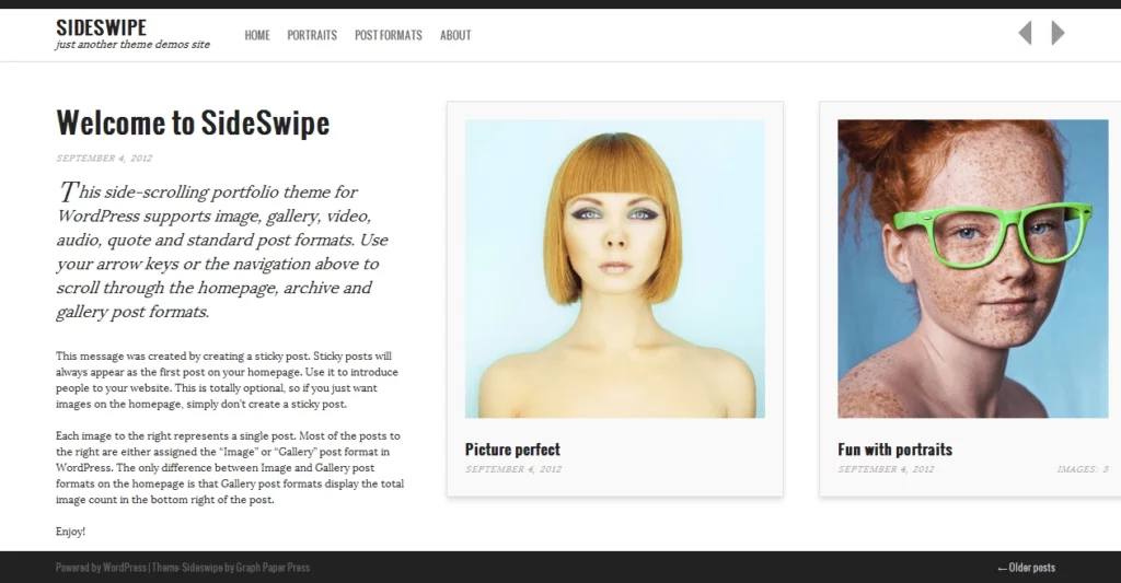 Graph Paper Press Sideswipe WordPress Theme 1.0.9.1