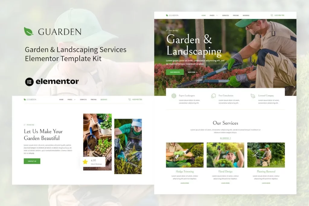Guarden – Garden &amp; Landscaping Services Elementor Template Kit
