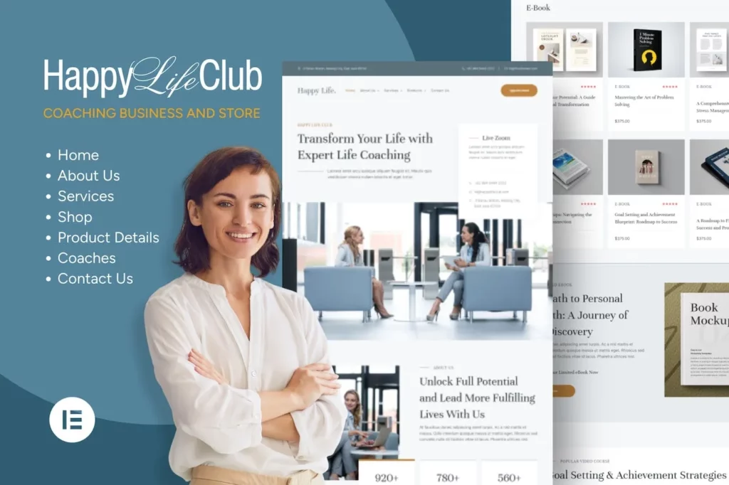 Happy Life Club – Business Tutor Elementor Template Kit
