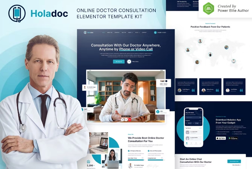 Holadoc Online Doctor Consultation Elementor Template Kit 86 1654374144 1