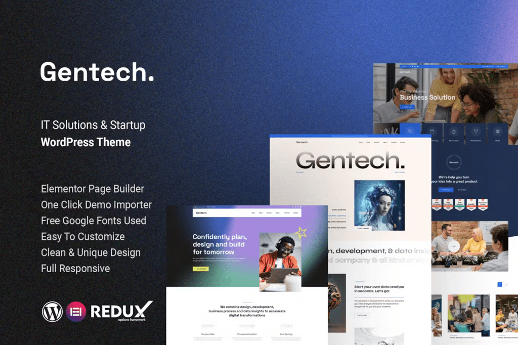 Gentech – IT Solutions & Startup WordPress Theme 1.0.0