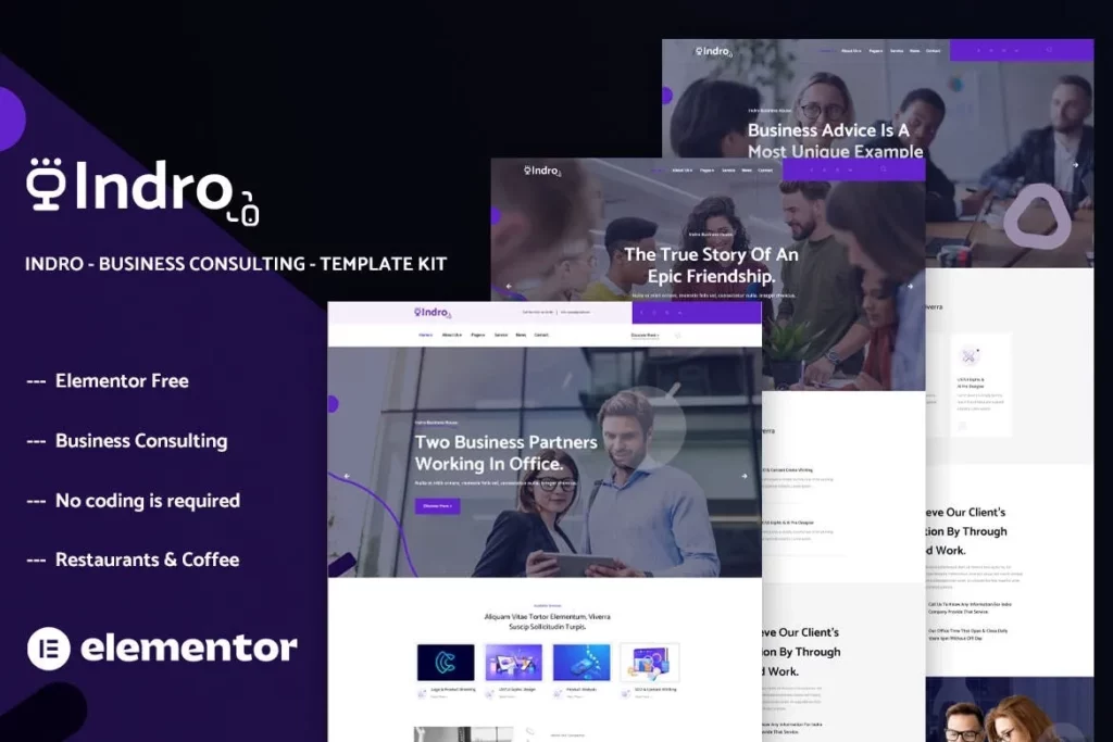 Indro – Business Consulting Elementor Template Kit