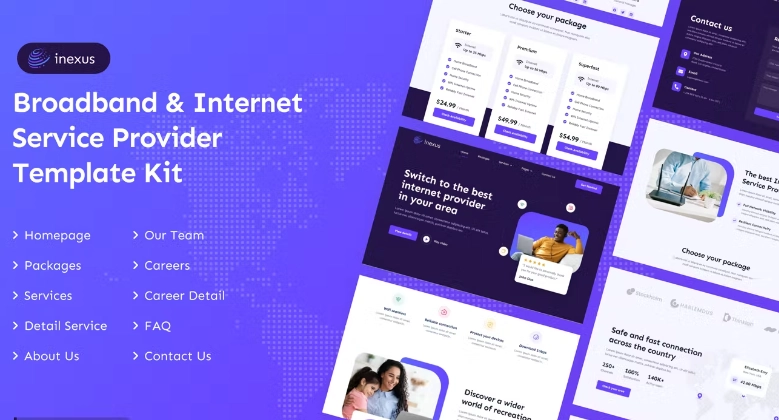 Inexus | Broadband & Internet Service Provider Elementor Template Kit ...