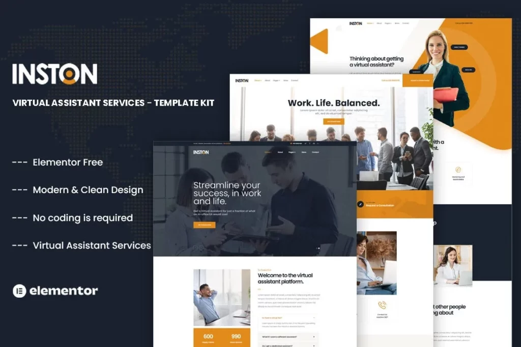 Inston – Virtual Assistant Services Elementor Template Kit