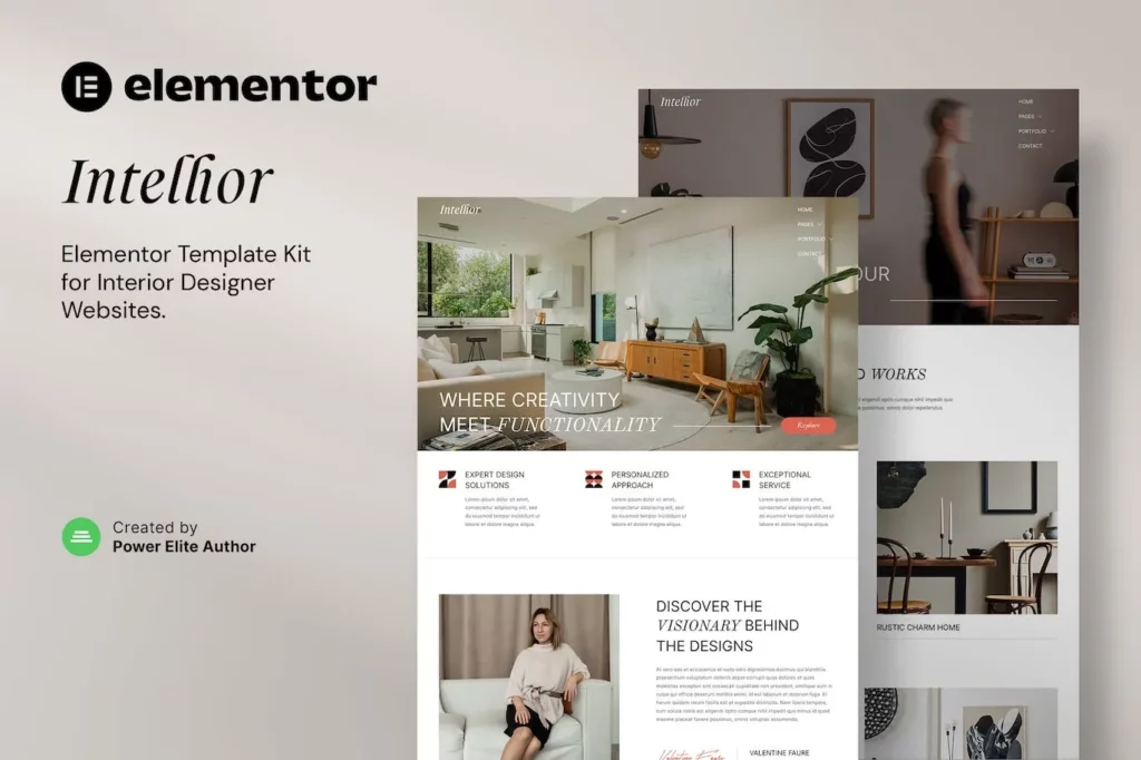 Intellior – Interior Designer &amp; Architect Elementor Template Kit