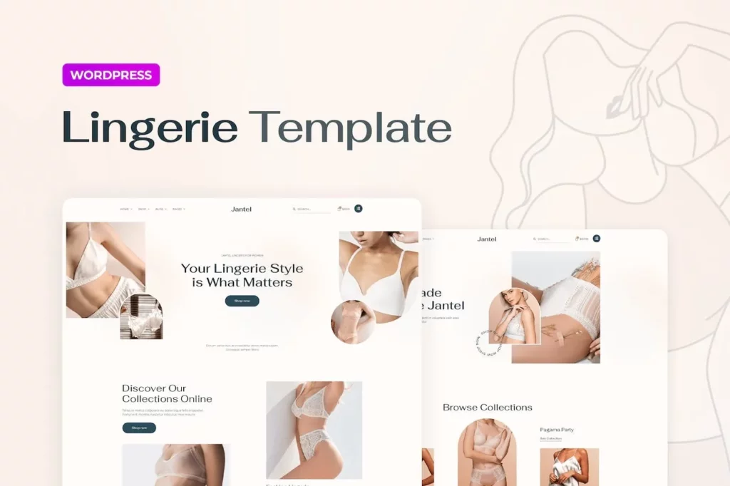 Jantel – Lingerie &amp; Nightwear Store Elementor Pro Template Kit