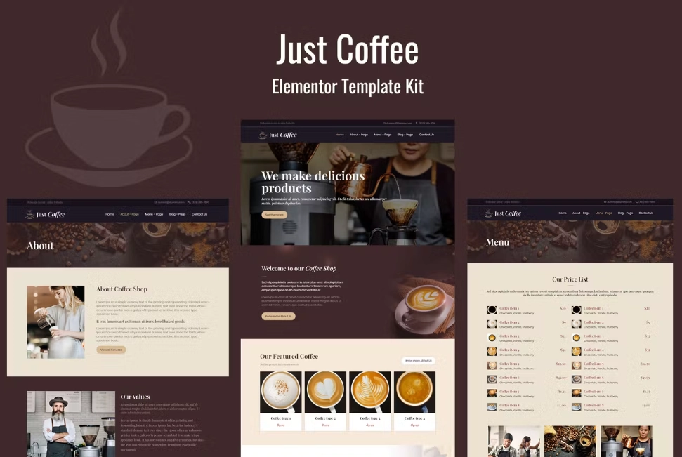 Justcoffee Cafe And Coffee Elementor Template Kit 2 1650484756 1