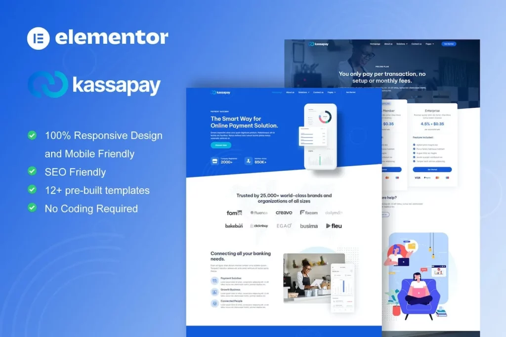 KassaPay – Online Payment Gateway Elementor Template Kit