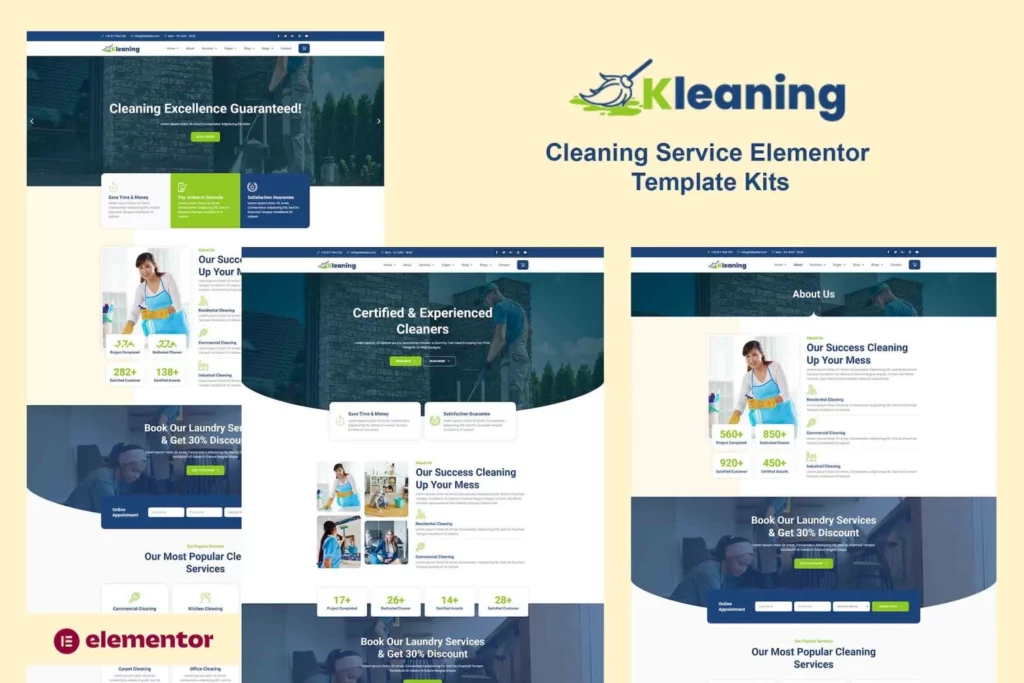 Kleaning – Cleaning Service Elementor Template Kits
