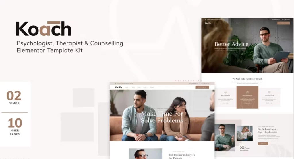 Koach – Life Coach &amp; Counseling Elementor Template Kit
