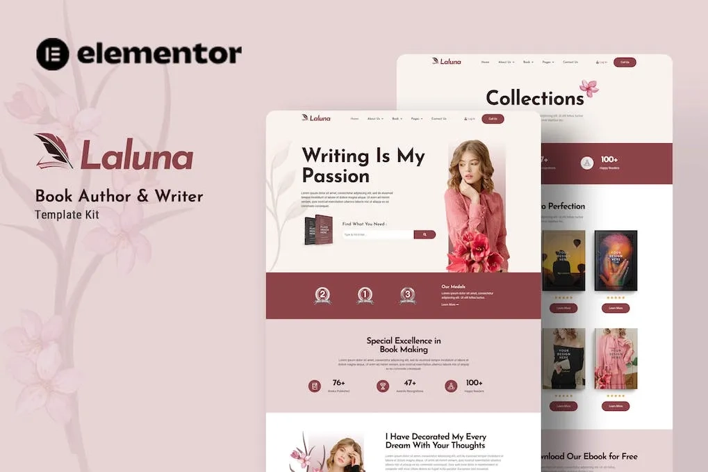 Laluna Book Author And Writer Elementor Template Kit 76 1694436934 1