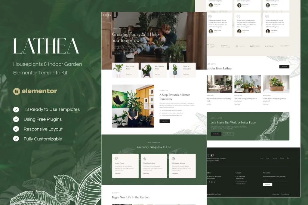 Lathea – Houseplants &amp; Indoor Garden Elementor Template Kit
