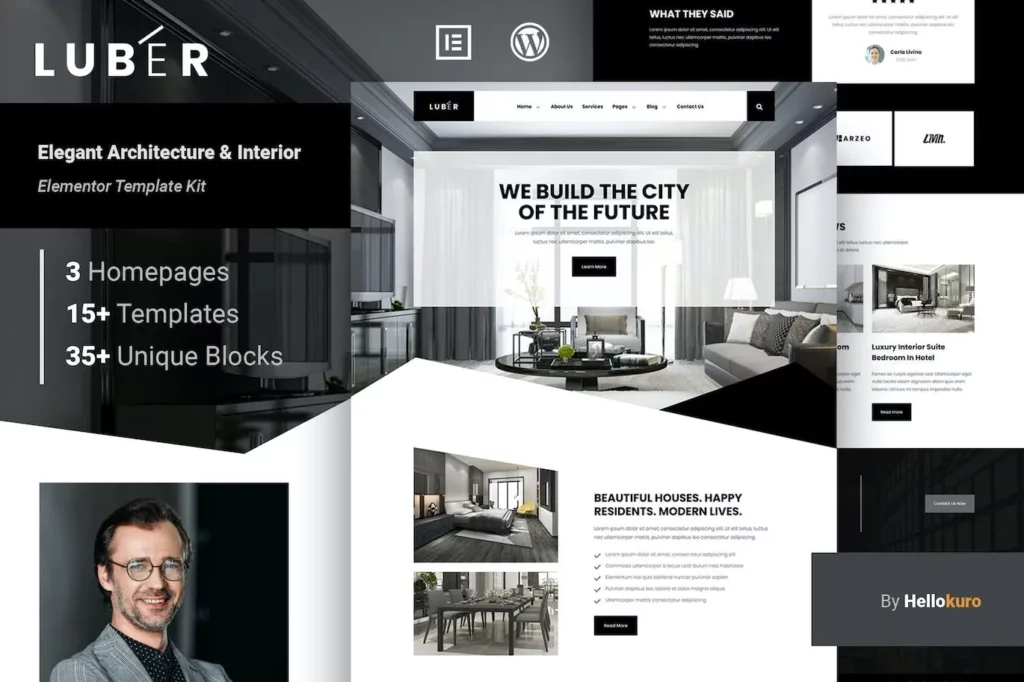 Luber – Elegant Architecture &amp; Interior Elementor Template Kit
