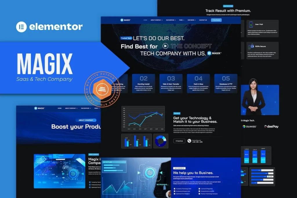Magix – Saas &amp; Tech Company Elementor Template Kit