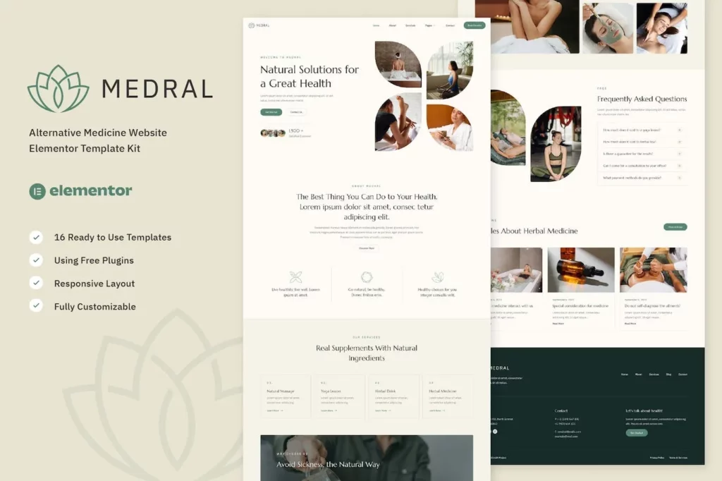 Medral – Alternative Medicine Website Elementor Template Kit