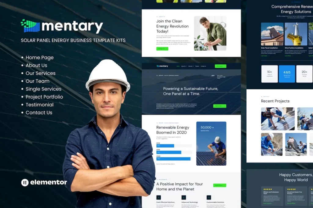 Mentary – Solar Panel &amp; Renewable Energy Template Kits