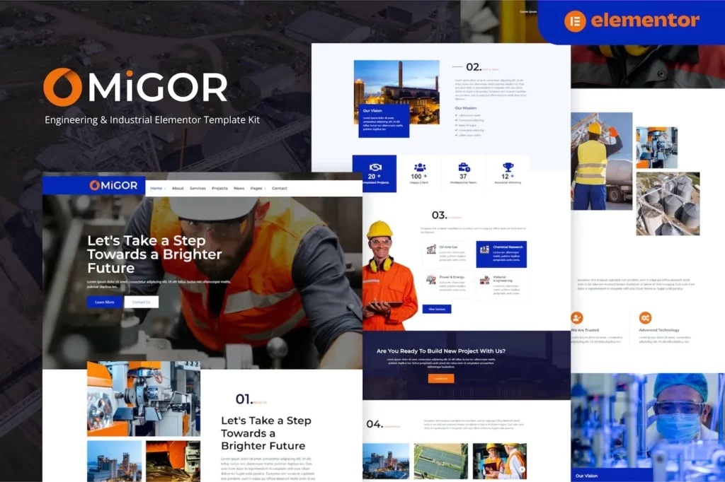 Migor – Engineering &amp; Industrial Elementor Template Kit