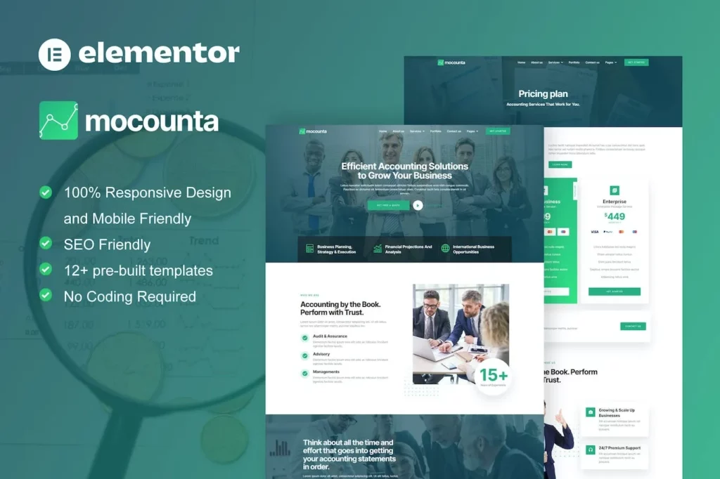 Mocounta – Accounting Firm Elementor Template Kit