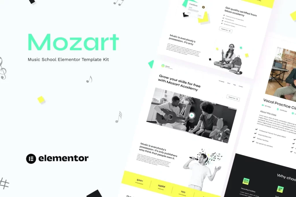 Mozart – Music School Elementor Template Kit