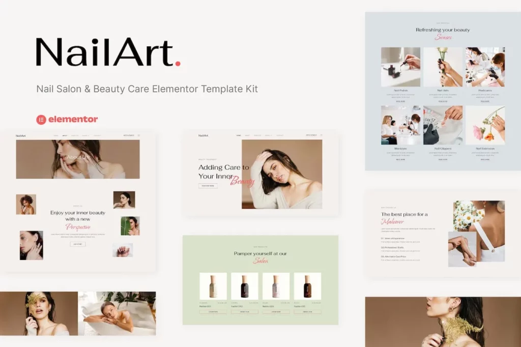 Nailart – Nail Salon &amp; Beauty Care Elementor Template Kit
