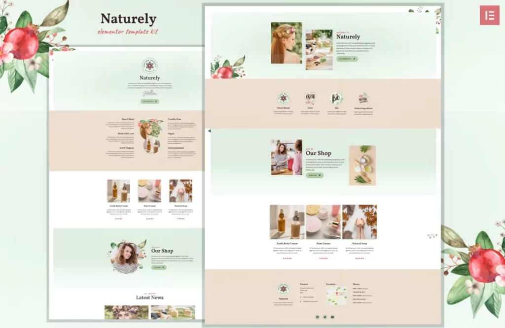 Naturely – Natural Cosmetics &amp; Beauty Template Kit
