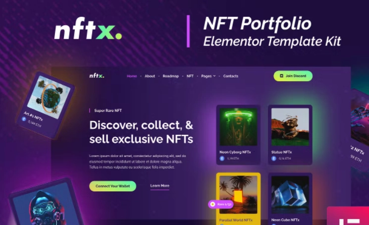 Nftx Nft Portfolio Elementor Template Kit 86 1652610969 1