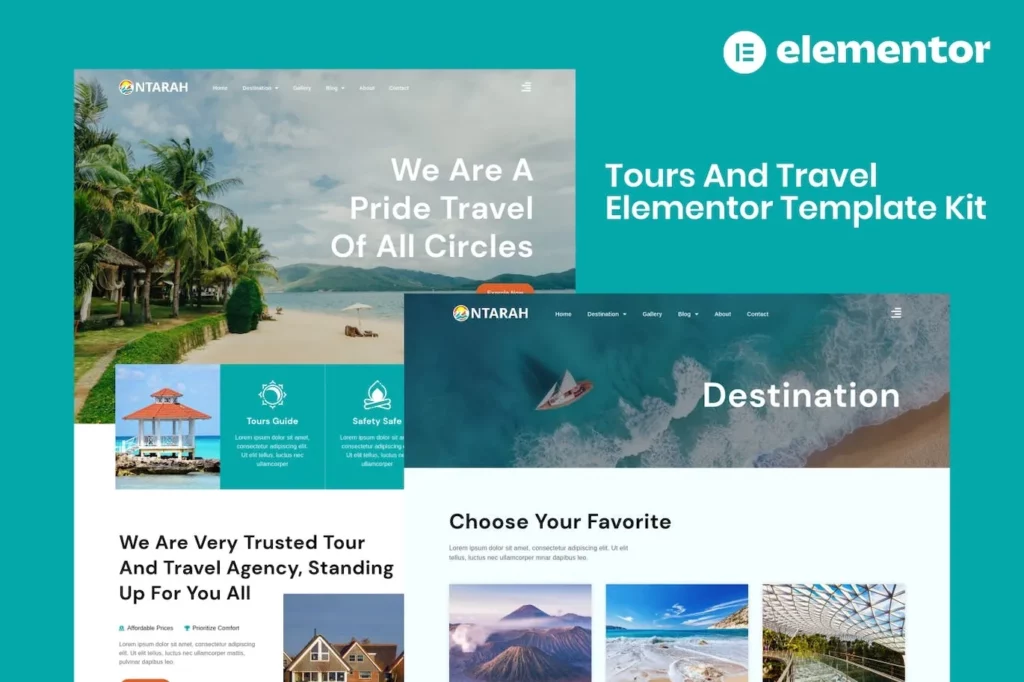 Ntarah – Tours &amp; Travel Elementor Template Kit