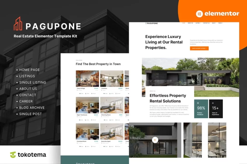 Pagupone – Real Estate Agency &amp; Listing Elementor Template Kits