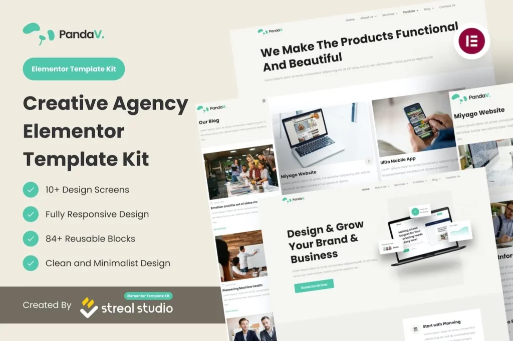 PandaV – Creative Agency Elementor Template Kit