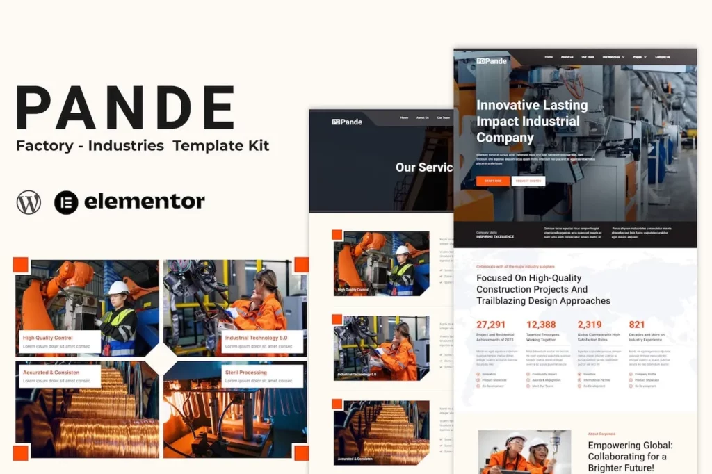 Pande – Factory &amp; Industrial Elementor Template Kit