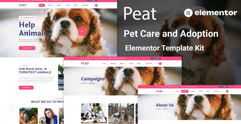 Peat Pet Care And Adoption Elementor Template Kit 28 1653484809 1