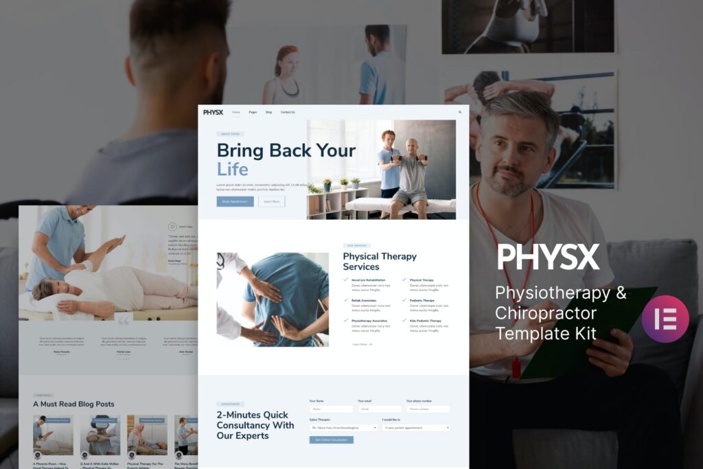 Physx — Physiotherapy &amp; Chiropractor Elementor Template Kit