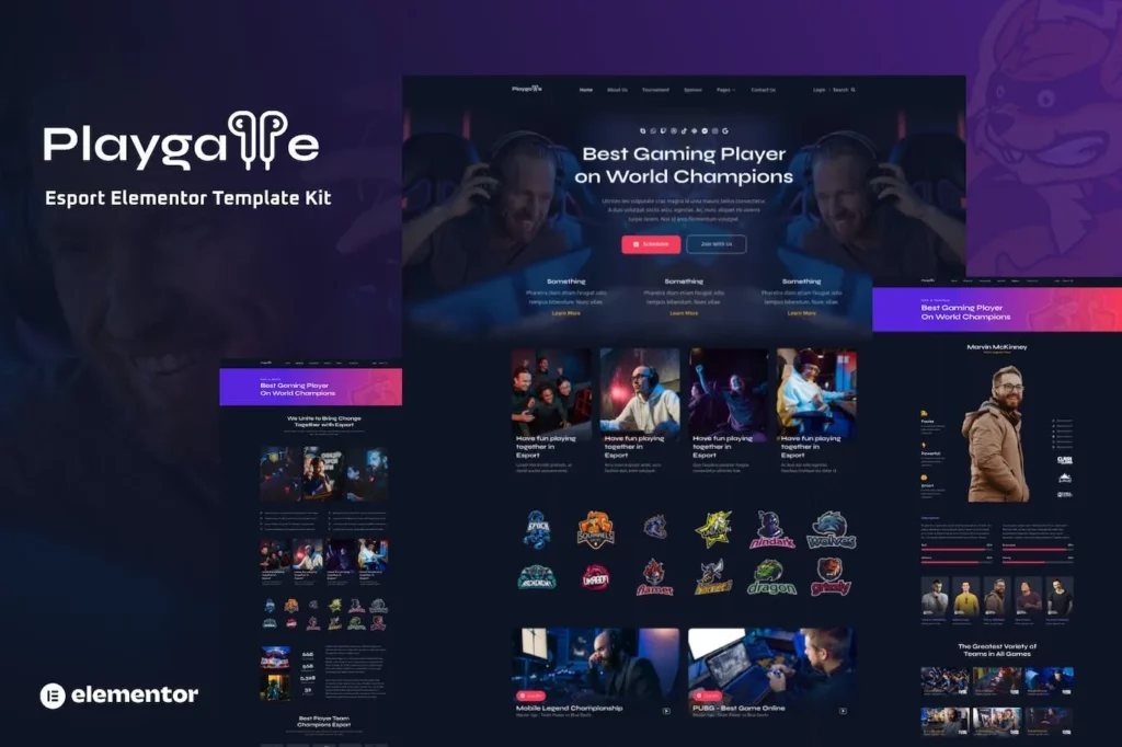 Playgame – Esports Elementor Template Kit