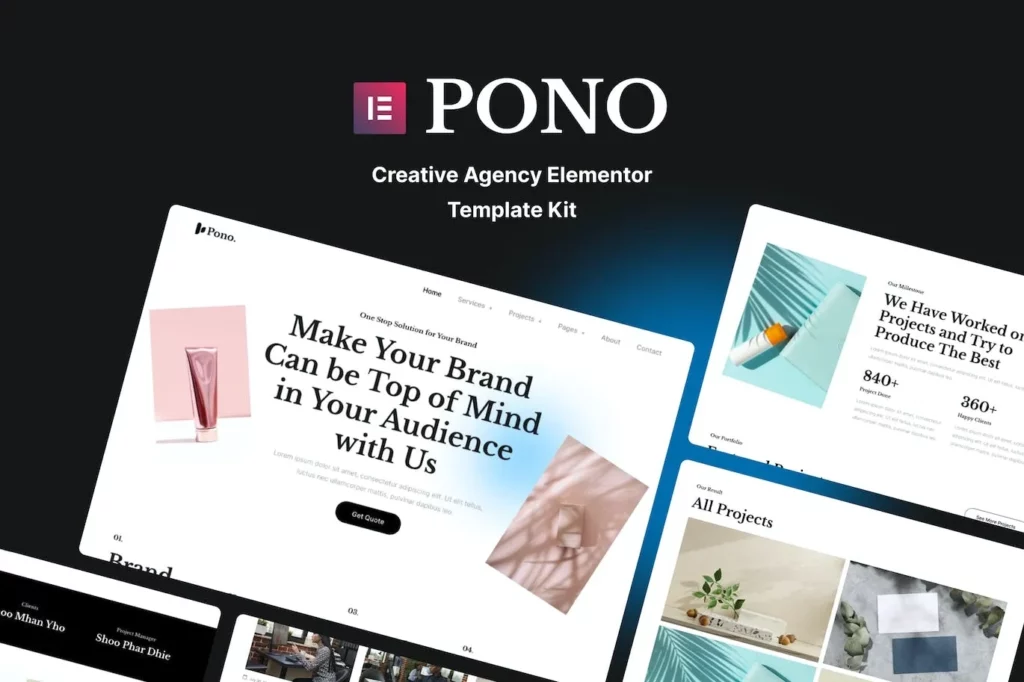 Pono – Creative Agency Elementor Template Kit
