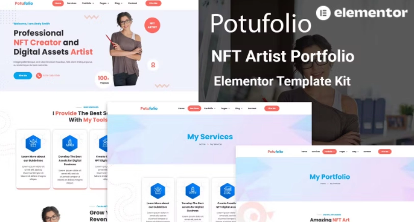 Potufolio Nft Artist Portfolio Elementor Template Kit 77 1653245819 1