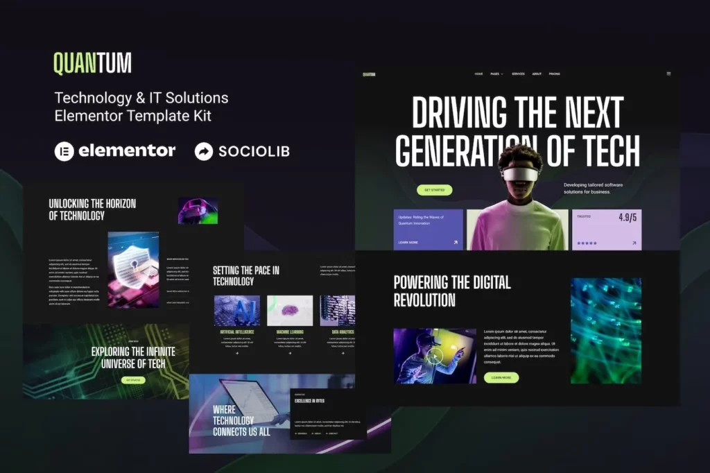 Quantum – Technology &amp; IT Solutions Elementor Template Kit