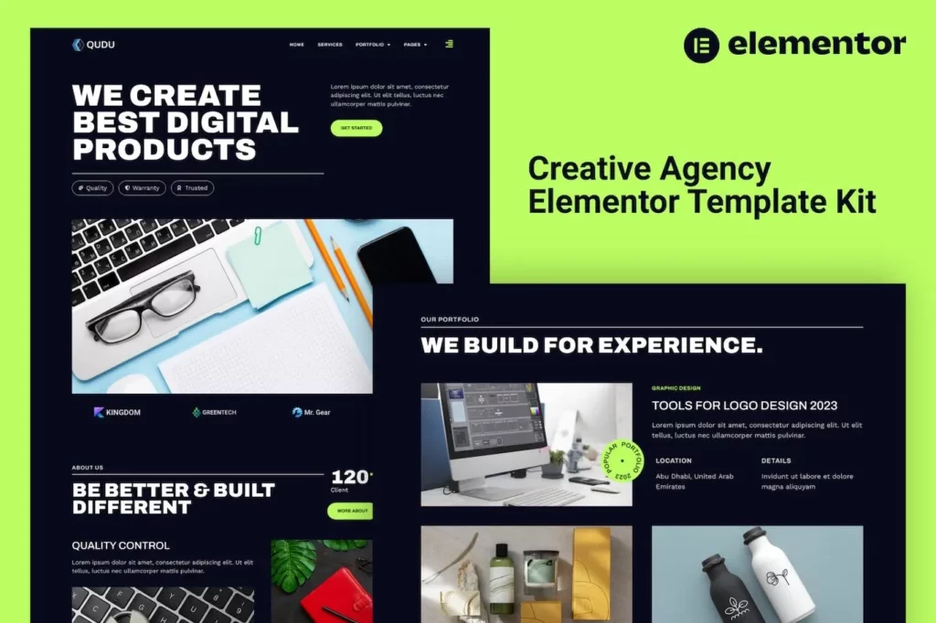 Qudu – Creative Agency Elementor Pro Template Kit