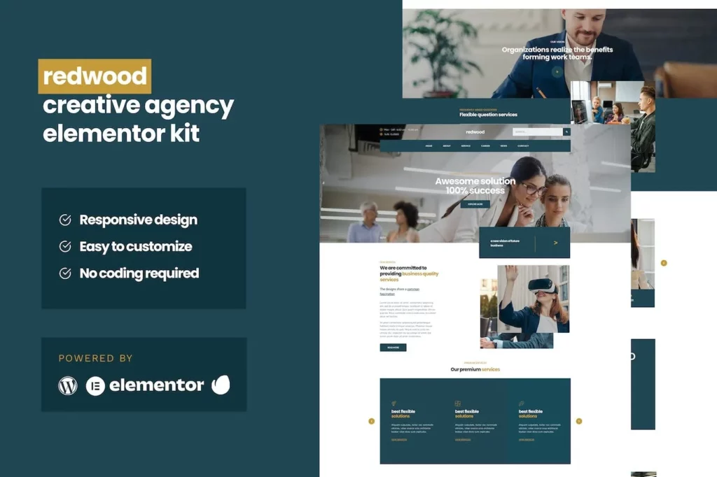 Redwood – Creative Agency Business Elementor Pro Template Kit