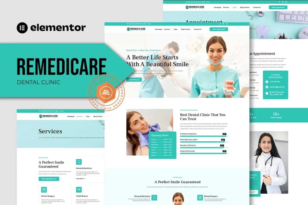 Remedicare – Dentist &amp; Dental Clinic Template Kit