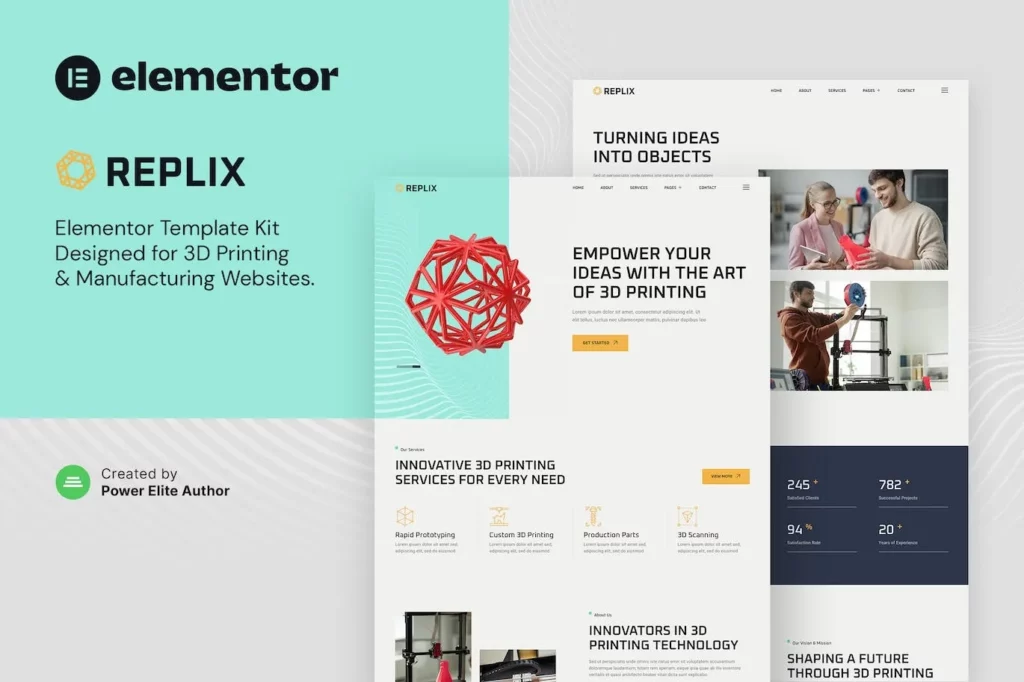Replix – 3D Printing &amp; Manufacturing Services Elementor Template Kit