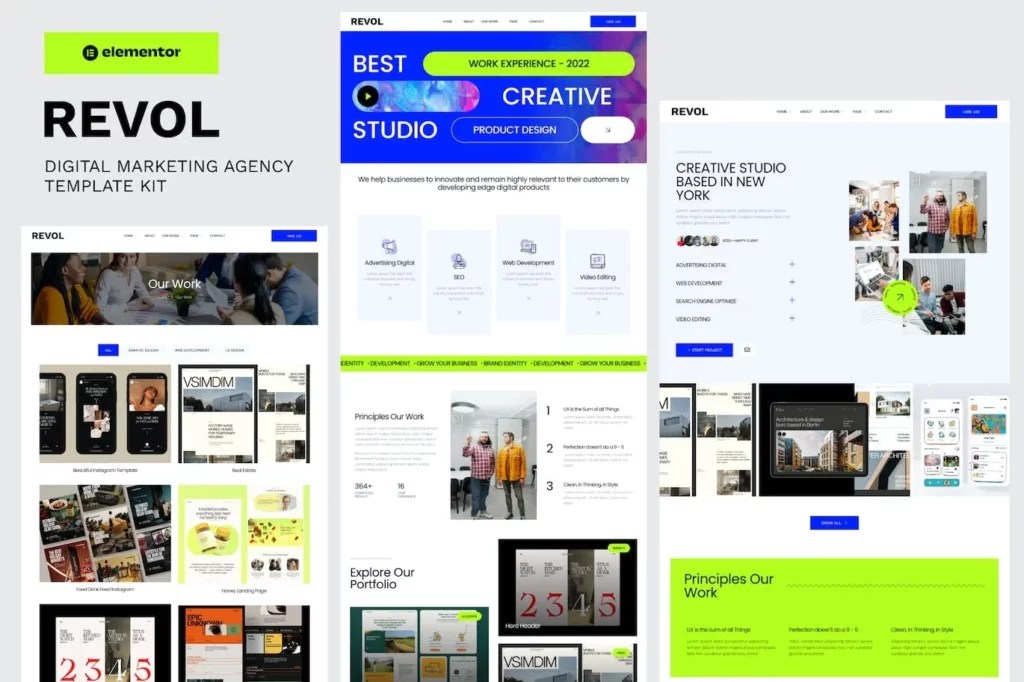 Revol – Digital Marketing Agency Elementor Template Kit
