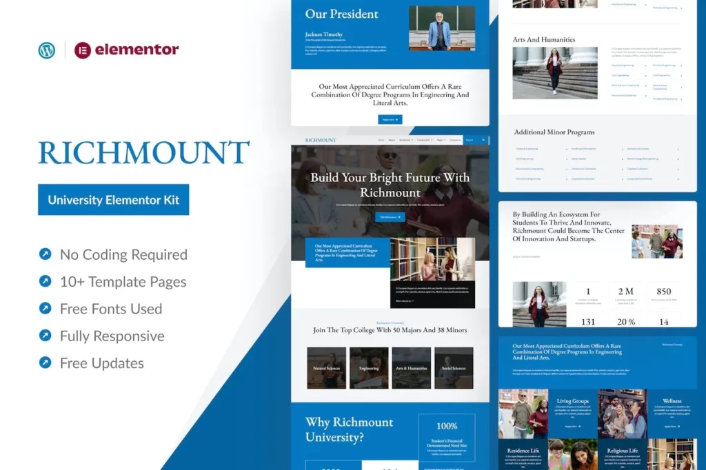 Richmount University – Education Elementor Pro Template Kit