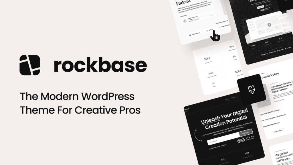 Rockbase – A WordPress theme for creative pro’s 1.1.0