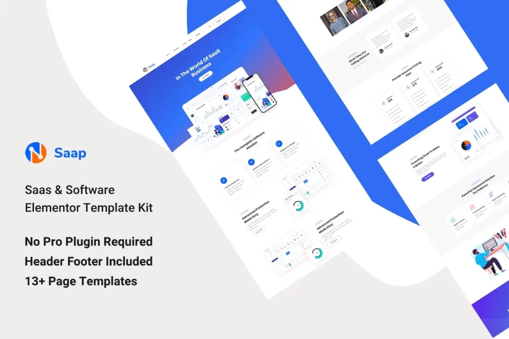 Saap – Saas &amp; Software Elementor Template Kit