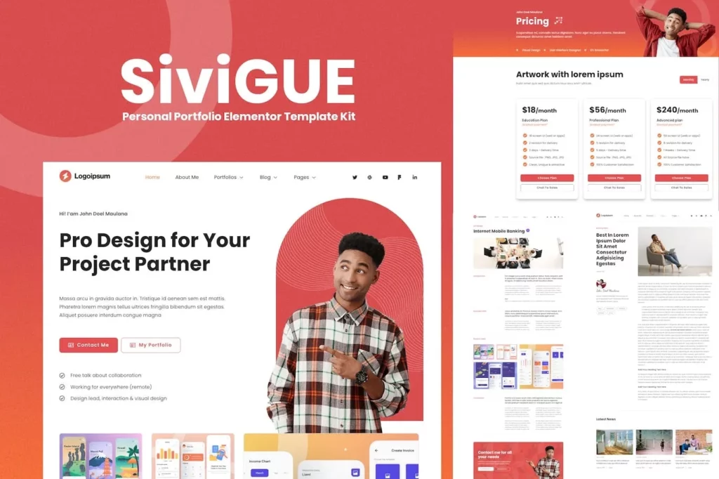 SiviGUE – Personal Portfolio Elementor Template Kit