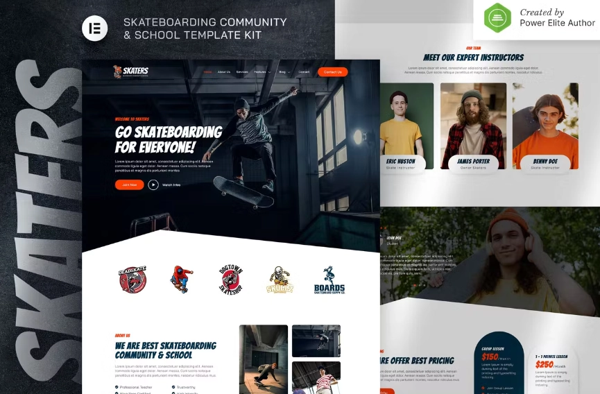 Skaters Skateboarding Community And Club Elementor Template Kit 39 1654543947 1