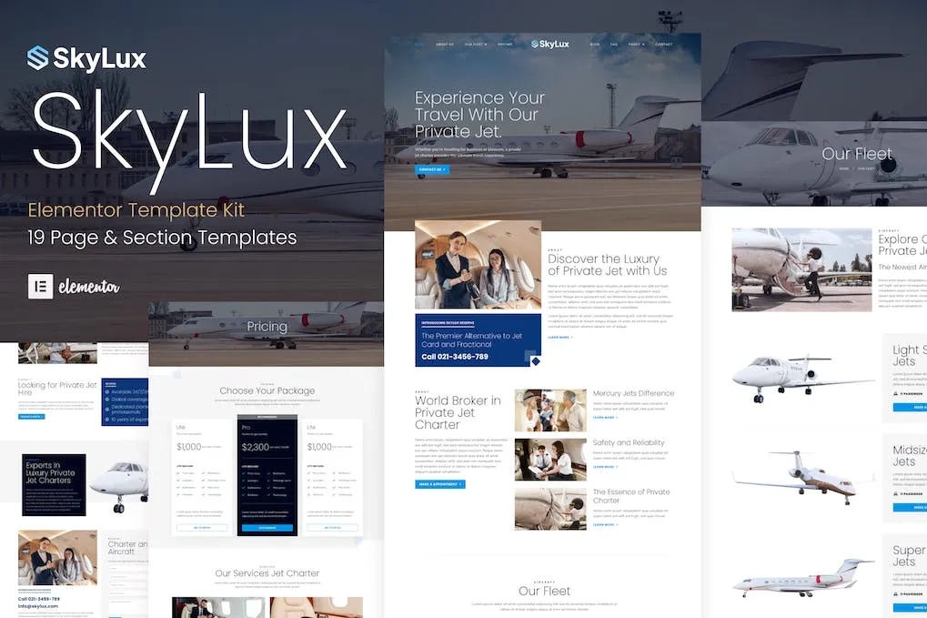 Skylux Private Jet And Airplane Charter Company Elementor Template Kit 11 1696331547 1