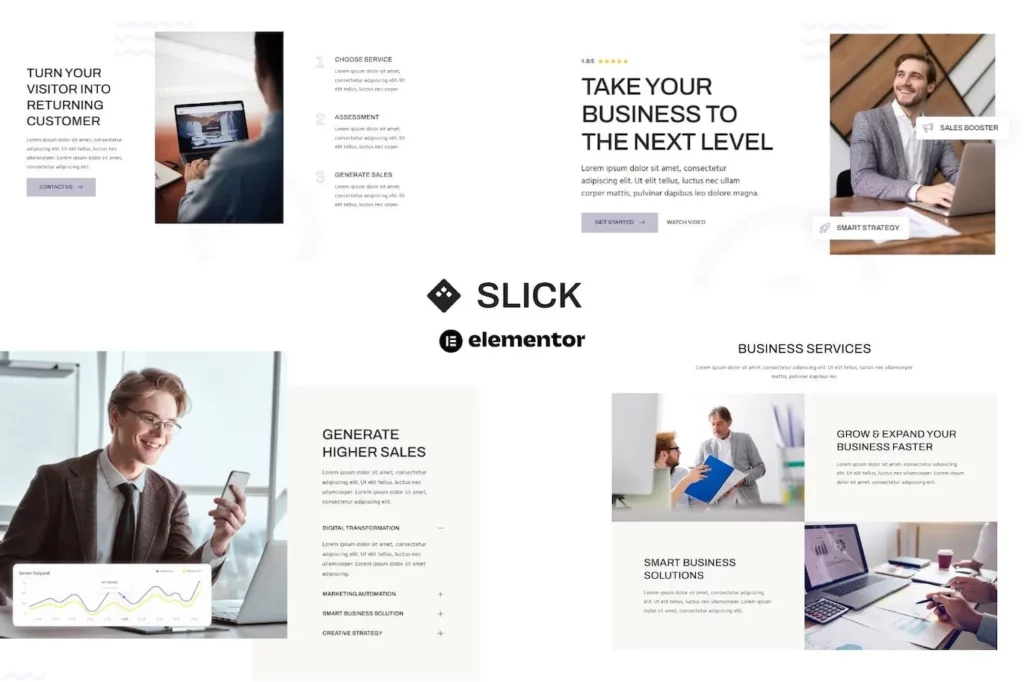 Slick – Multipurpose Business &amp; Marketing Agency Elementor Template Kit