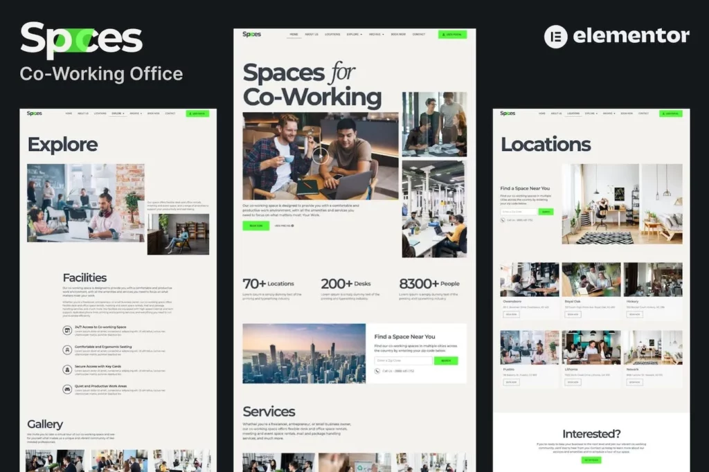 Spaces – Co-Working Elementor Pro Template Kit