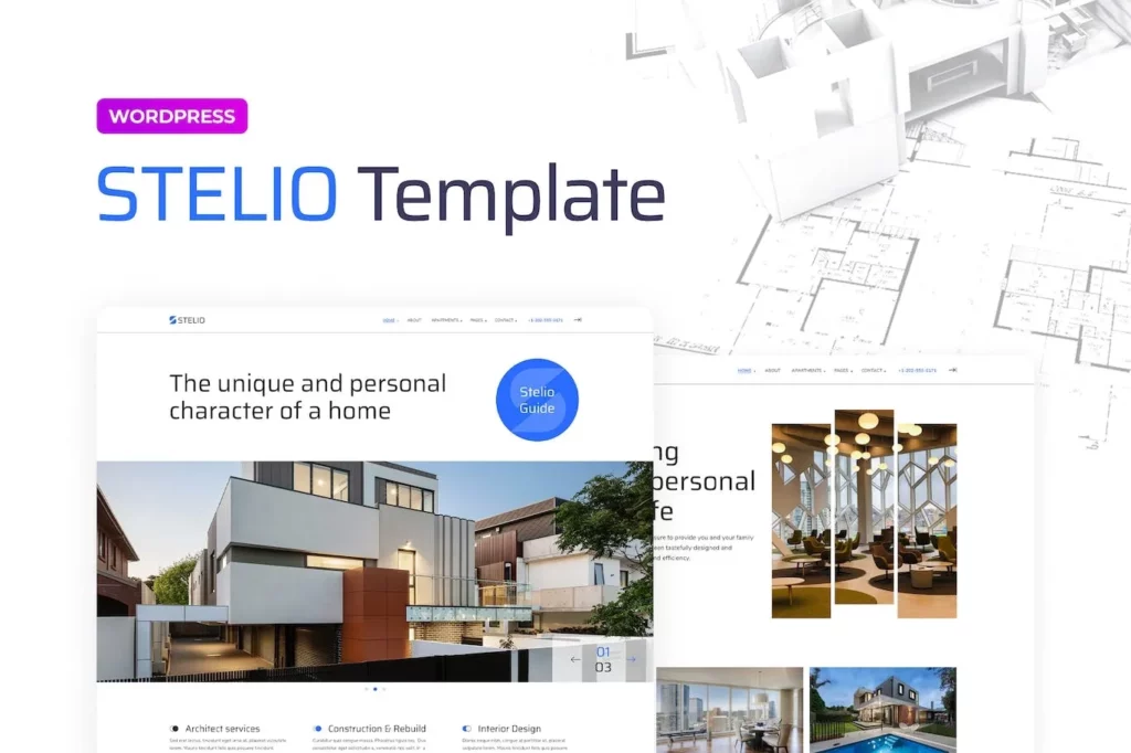 Stelio – Architects &amp; Construction Company Elementor Pro Template Kit